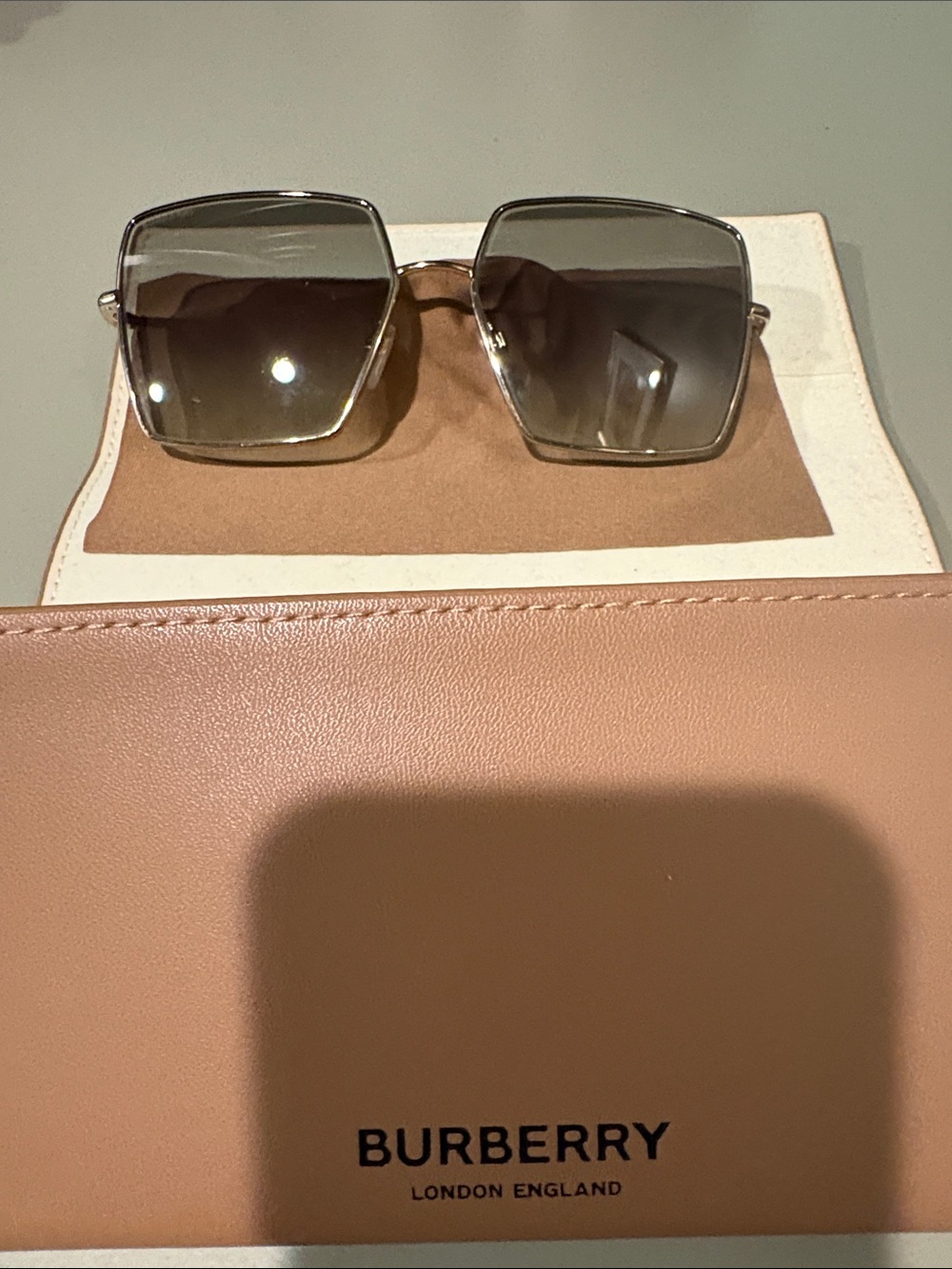 Burberry Women's Square Gradient Sunglasses in Brown and Silver